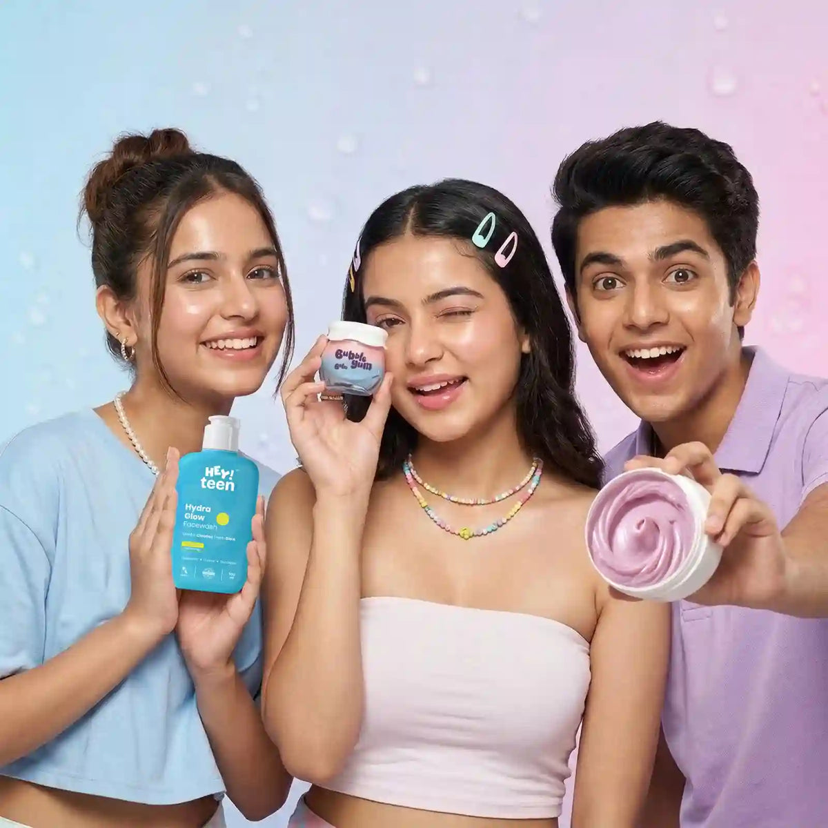 The Glow Trio ( Hydra Glow Face Wash + Glow Up Whip Scrub + Bubblegum Balm )
