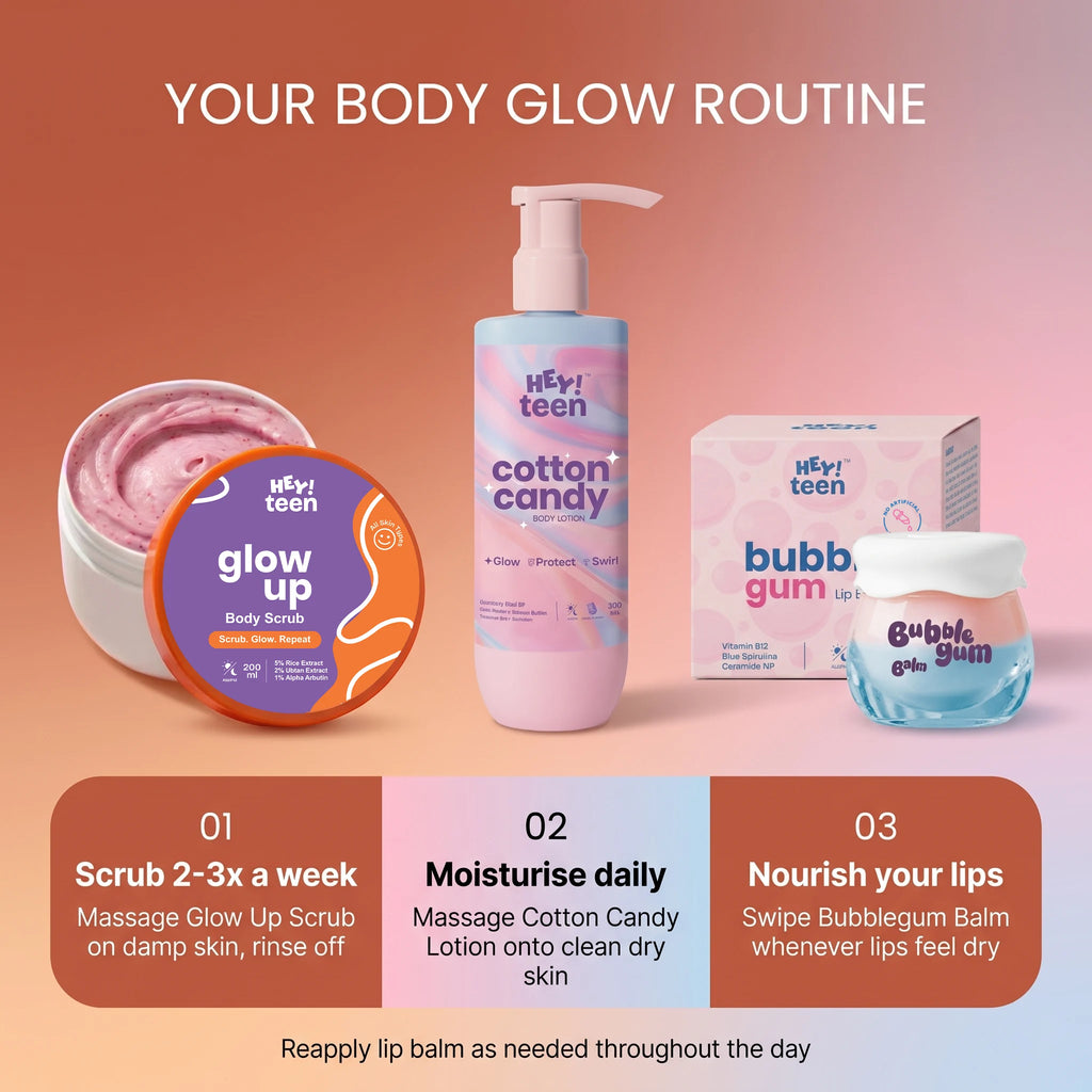 Body Glow Trio (Cotton Candy + Glow Up Scrub + Bubblegum Balm)