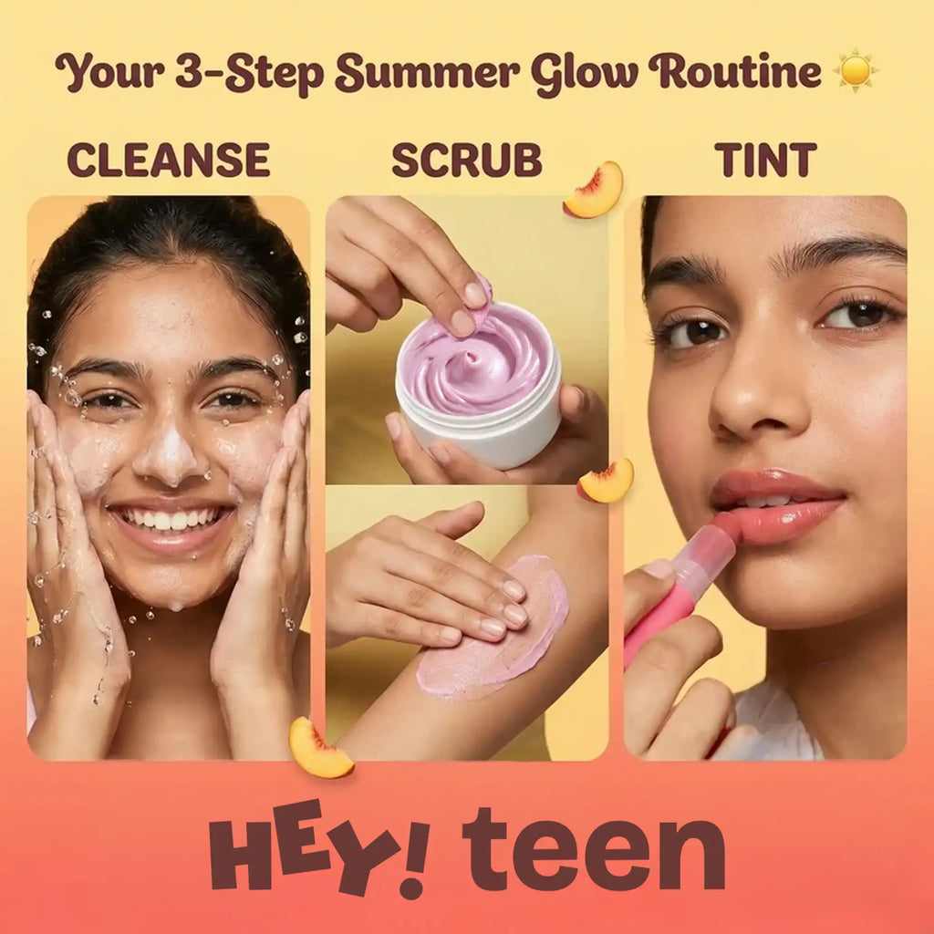 Summer Glow Combo (Hydra Glow Face Wash + Glow Up Whip Scrub + Peach Glow Tinted Lip Balm)