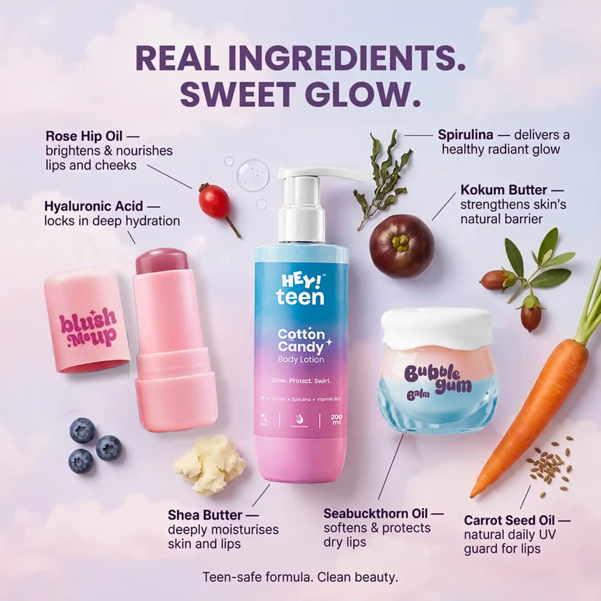 The Sweet Glow Kit (Blush Me Up + Cotton Candy + Bubblegum Bee Balm)