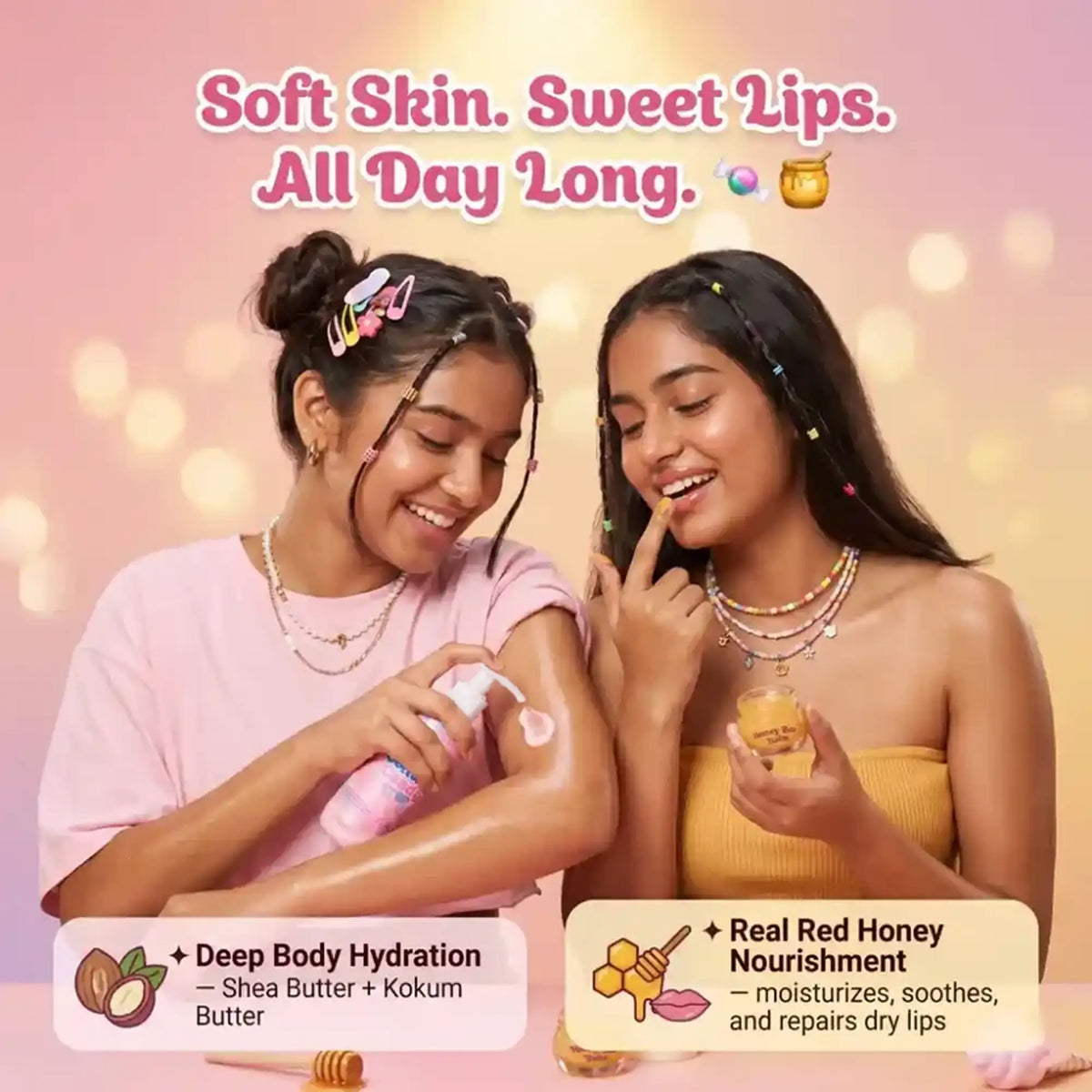 Soft & Sweet Set – Body Lotion + Lip Balm Combo for Teens India