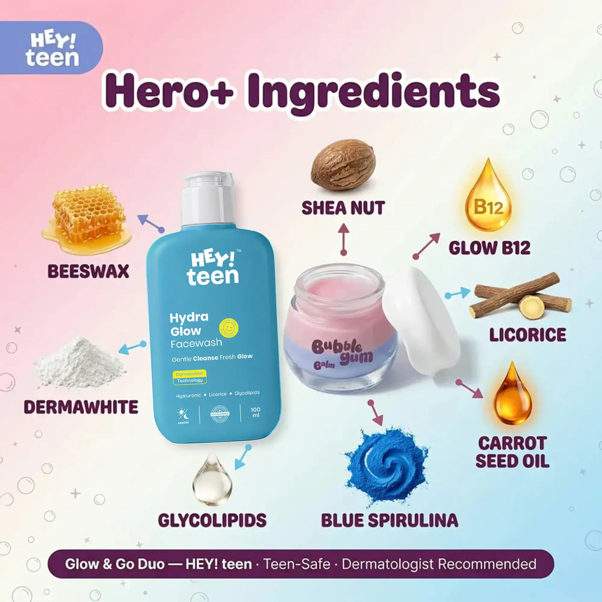 Glow & Go Duo (Hydra Glow Face Wash + Bubblegum Balm)