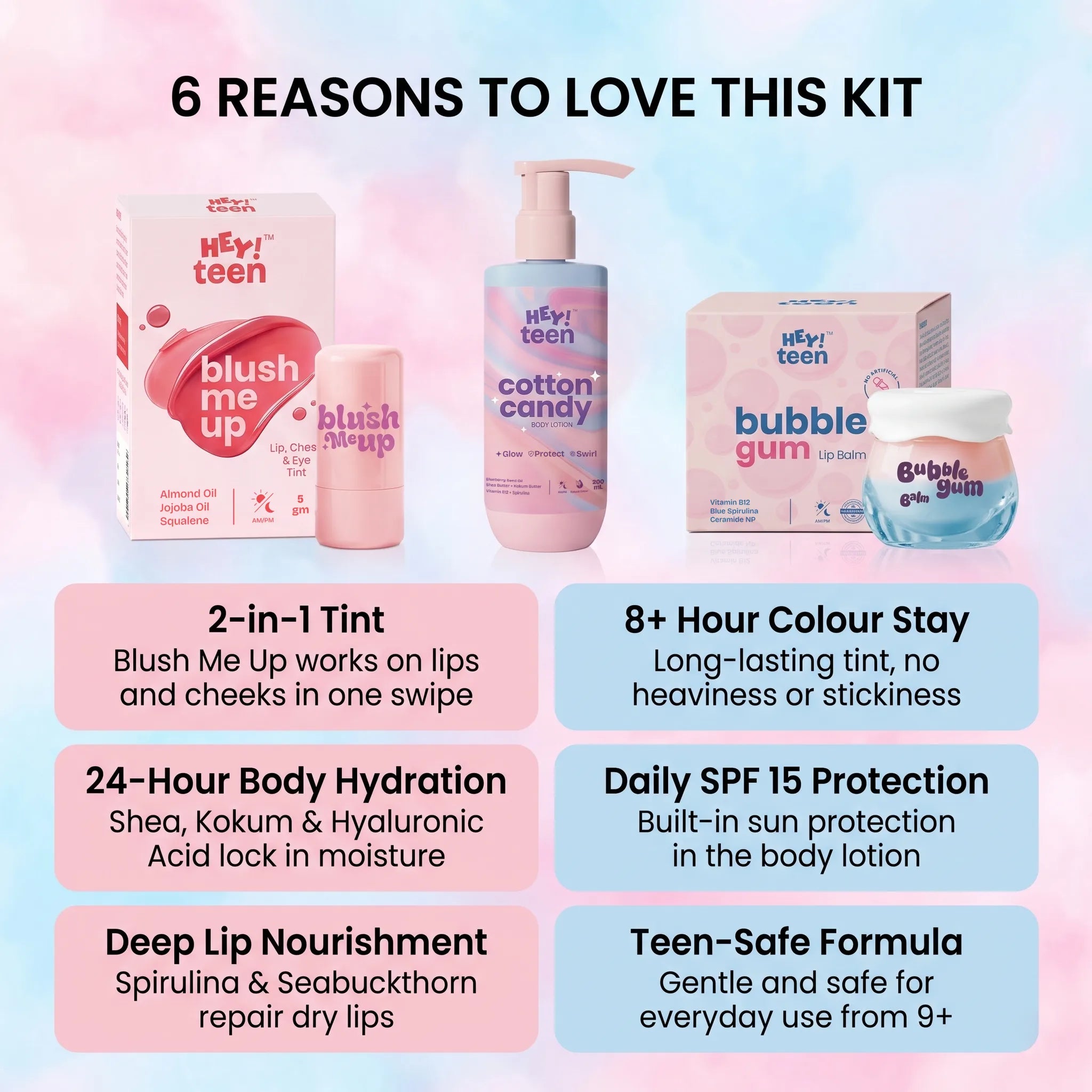 The Sweet Glow Kit (Blush Me Up + Cotton Candy + Bubblegum Bee Balm)