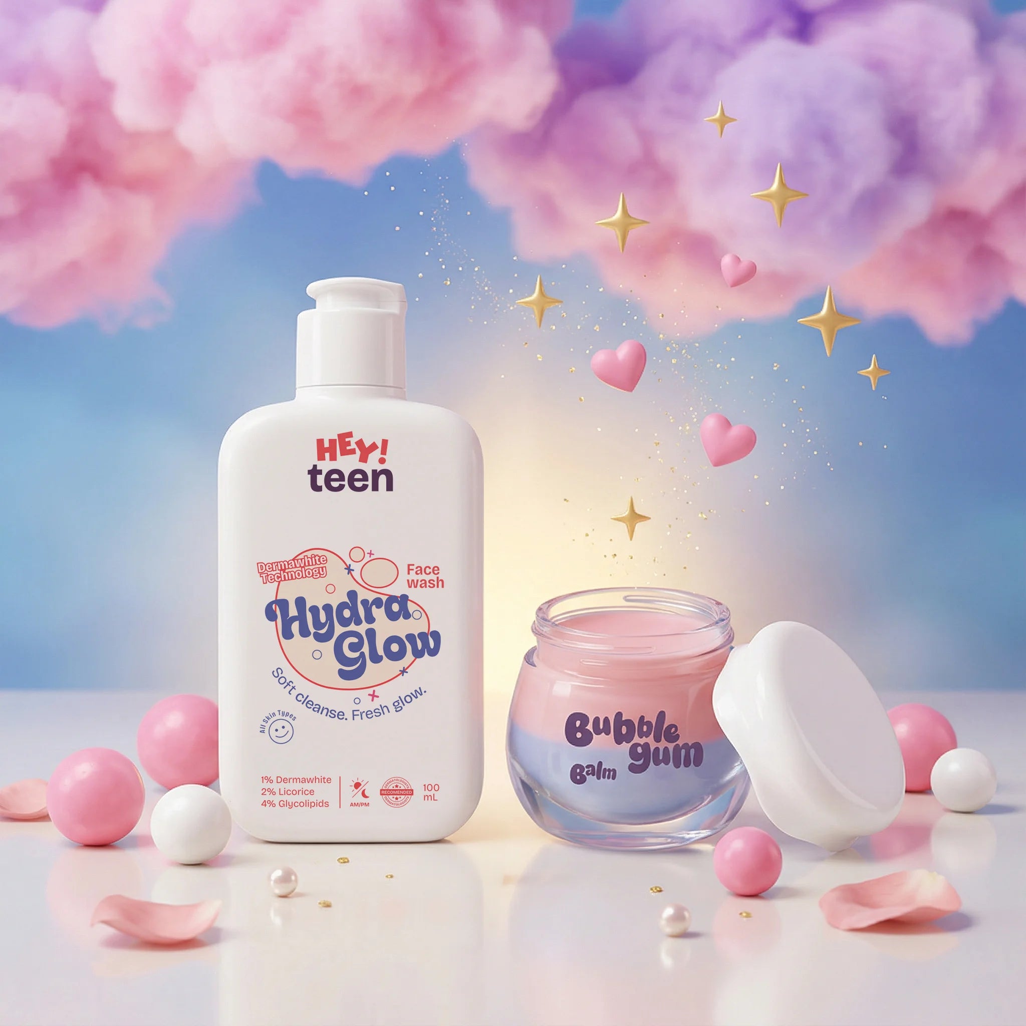 Glow & Go Duo (Hydra Glow Face Wash + Bubblegum Balm)