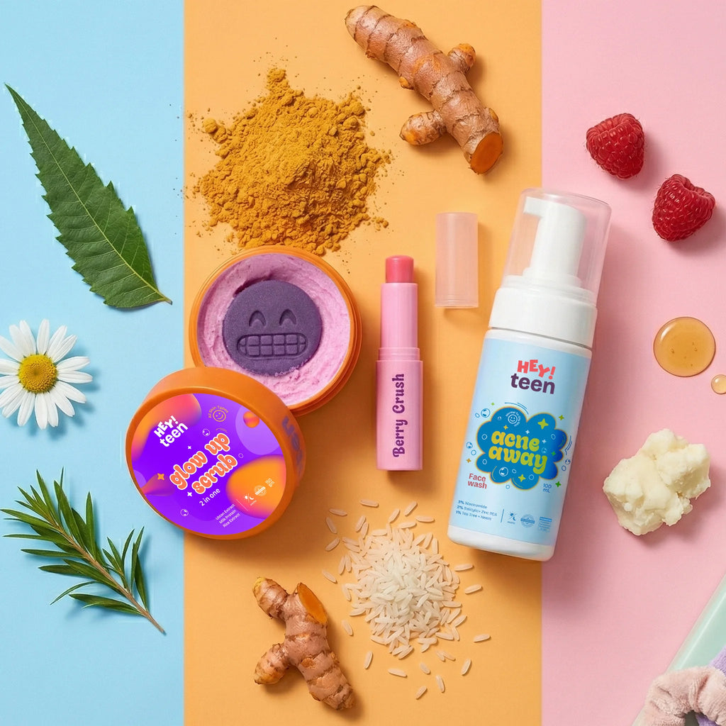 Clear Skin Combo (Acne Away Face Wash + Glow Up Whip Scrub + Peach Glow Tinted Lip Balm)
