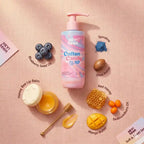 HEY! teen Soft & Sweet Set flatlay – Cotton Candy Body Lotion Honey Bee Lip Balm natural ingredients teen skincare India