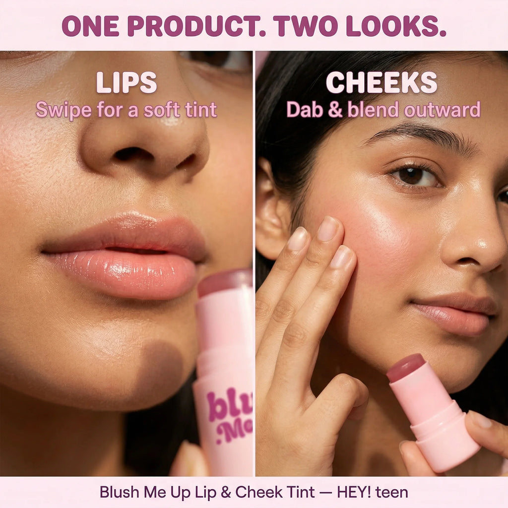 Hey Teen Blush Me Up – buildable lip and cheek tint for Indian teen skin