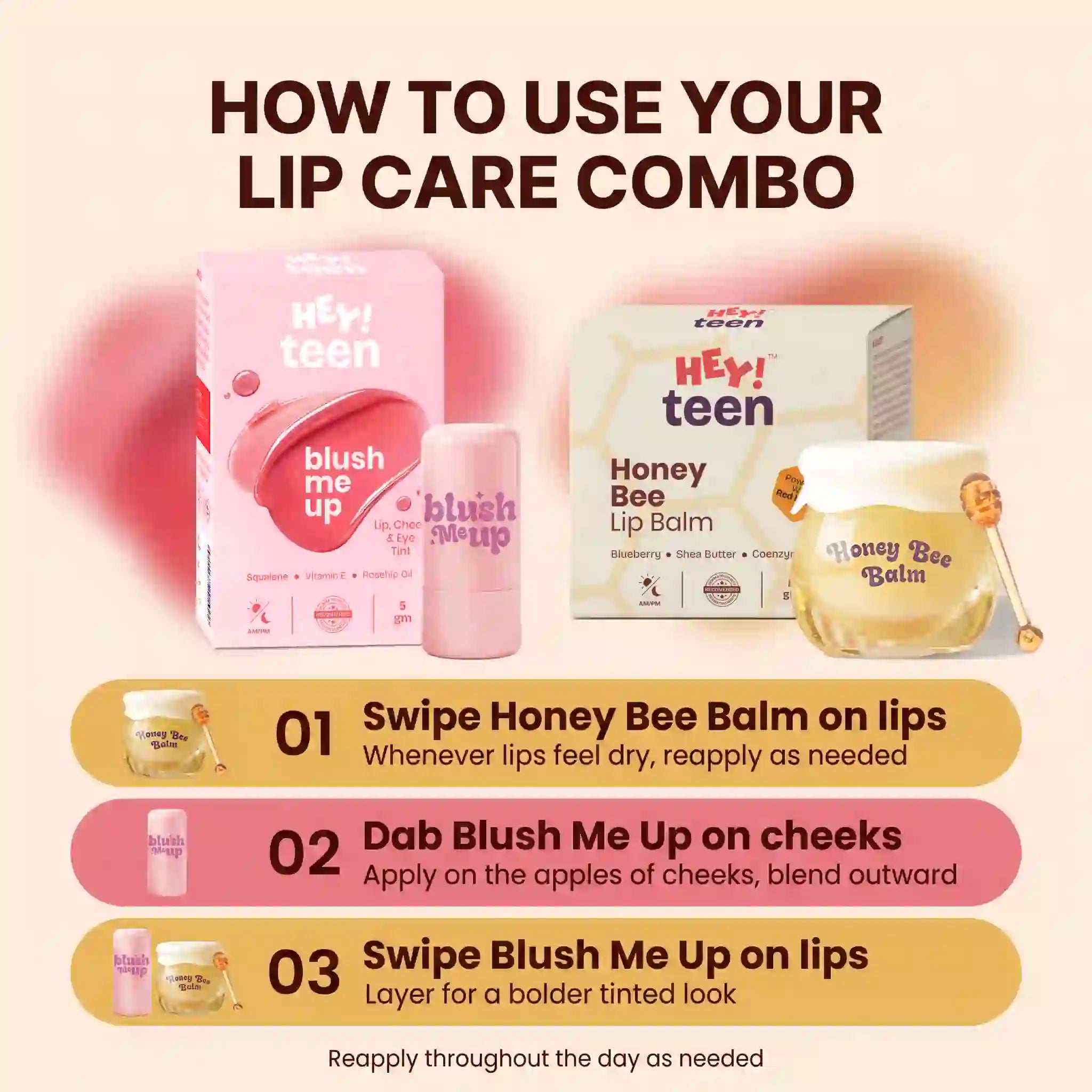 Rakhi Lip Care Combo (Blush Me Up + Honey Bee Balm)
