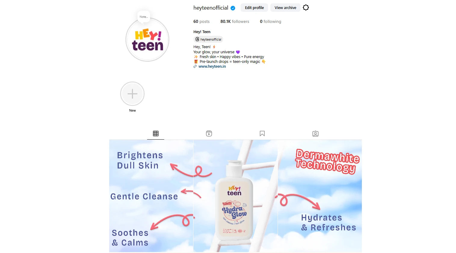 Hey Teen Instagram Page