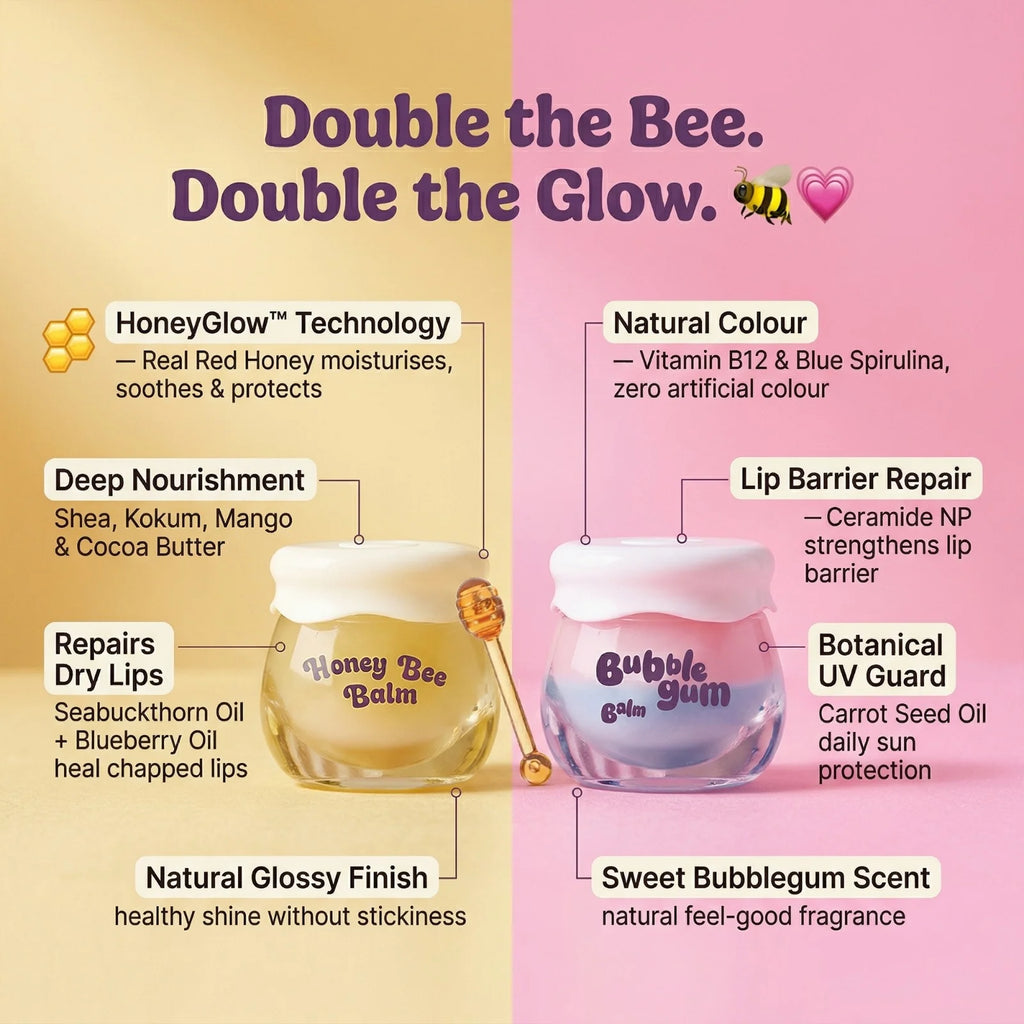 Butter Soft Lip Duo (Bubblegum Bee Balm + Honey Bee Lip Balm)
