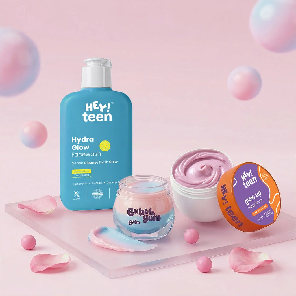 The Glow Trio ( Hydra Glow Face Wash + Glow Up Whip Scrub + Bubblegum Balm )
