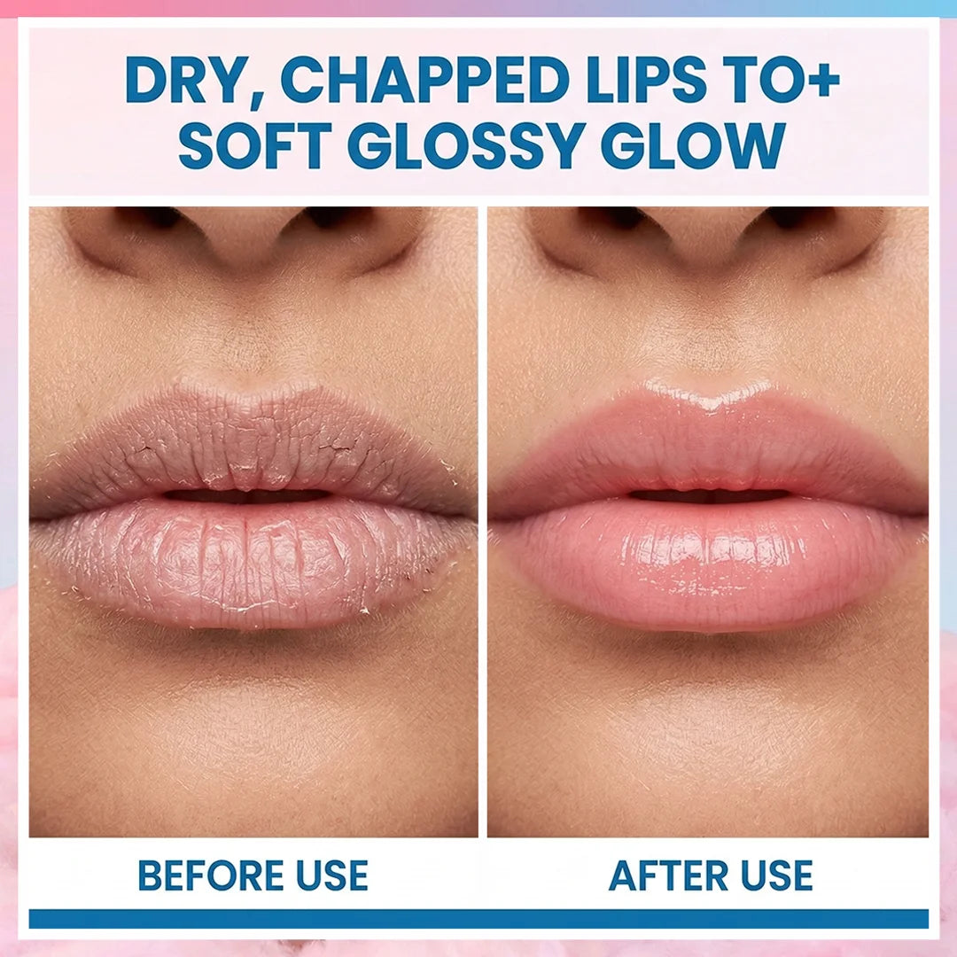 before after dry chapped lips to soft glossy lips – Hey Teen Bubble Gum Lip Balm