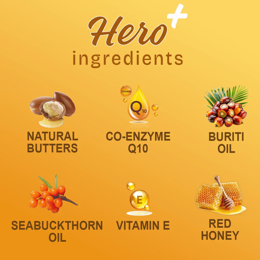 hero ingredients Red Honey Seabuckthorn Oil Shea Butter Kokum – Hey Teen Honey Bee Lip Balm