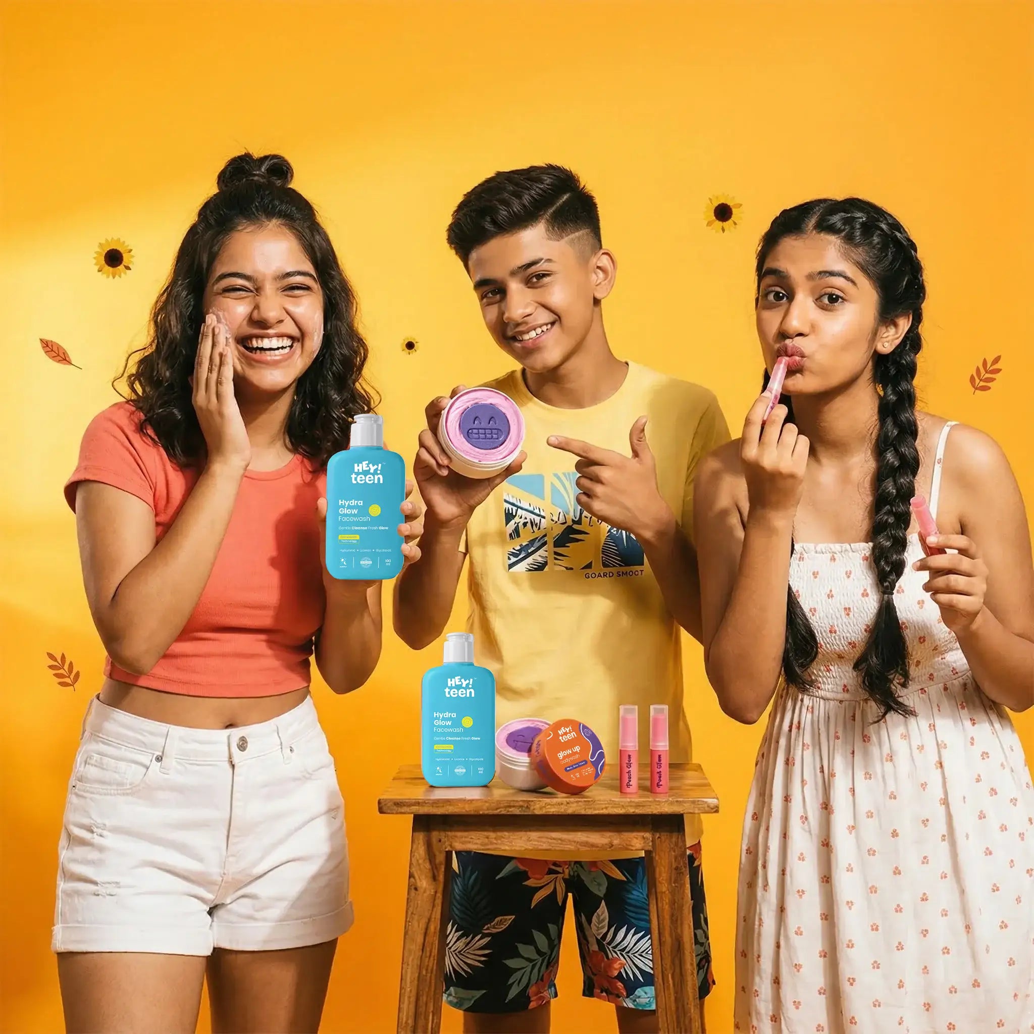 Summer Glow Combo (Hydra Glow Face Wash + Glow Up Whip Scrub + Peach Glow Tinted Lip Balm)
